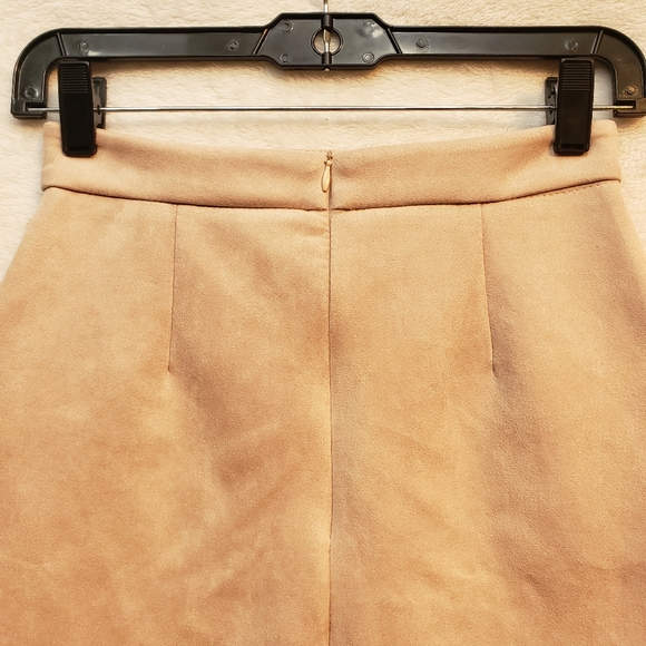 Pink Nude Velvet Mini Skirt - Picture 4 of 4